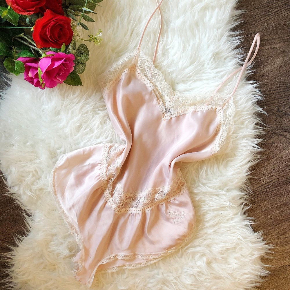 CHRISTIAN DIOR SATIN LACE TEDDY BODYSUIT - Picture 1 of 4